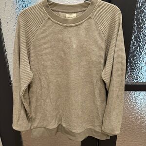 NWT Thread & Supply Waffle Knit Pullover – Sage – Size M